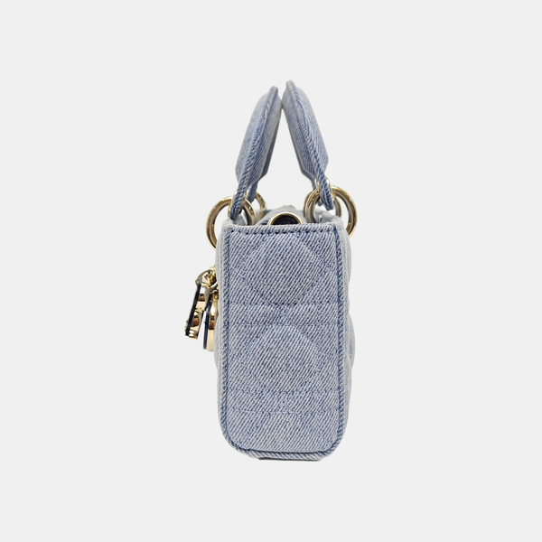 Lady D-Joy Small Cannage Denim Blue