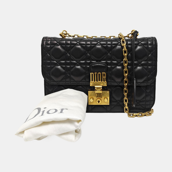 Dioraddict Cannage Calfskin Black