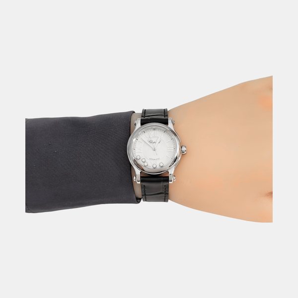 Happy Diamonds 30mm White Automatic Watch