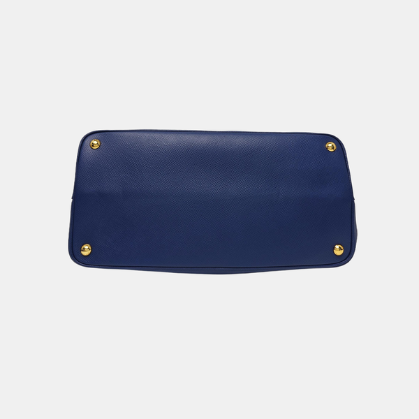 Double Large Saffiano Calfskin Blue
