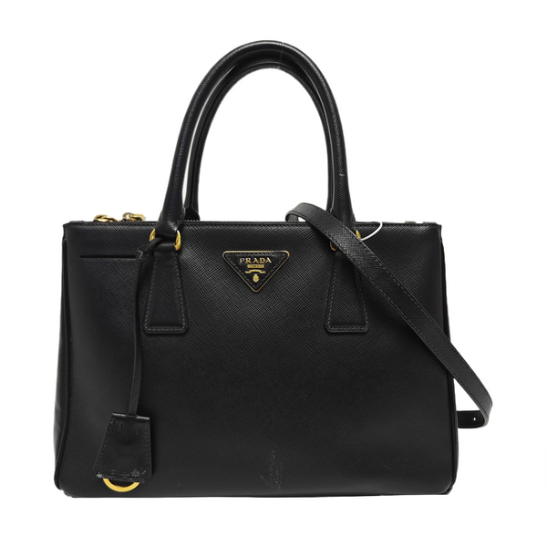 Galleria Large Saffiano Calfskin Black