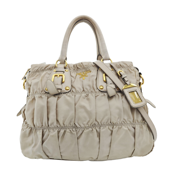 Gaufre Quilted Nylon Beige