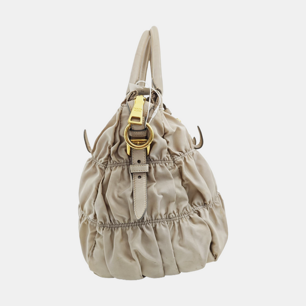 Gaufre Quilted Nylon Beige