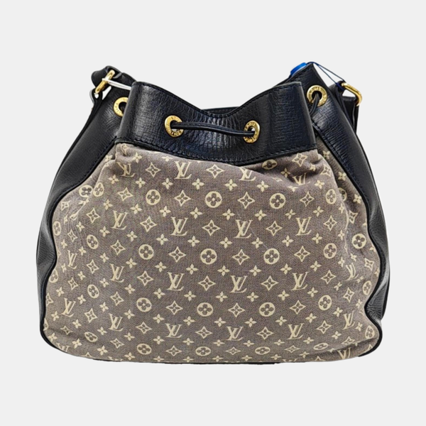 Monogram Denim Bucket Bag Gray