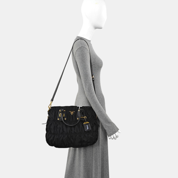 Gaufre Quilted Nylon Black