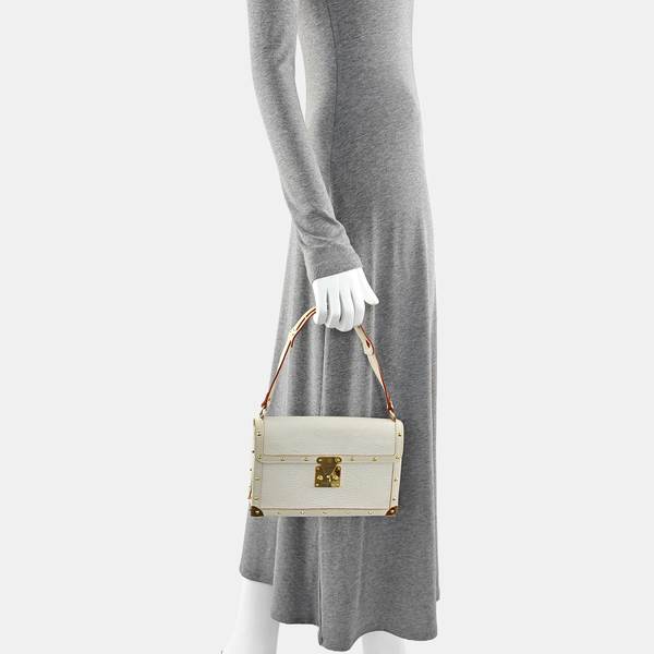 Calfskin Top Handle Bag White