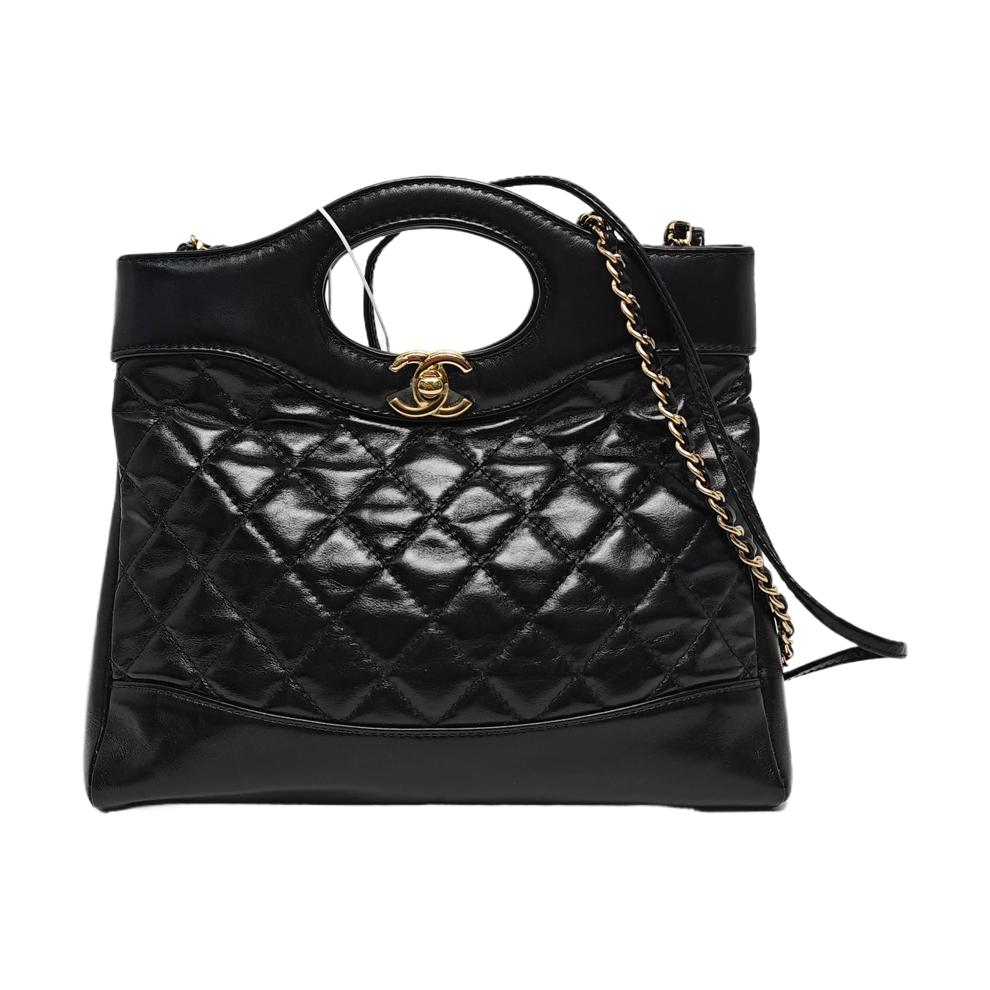 CHANEL 31 Mini Quilted Waxed Cafskin Black