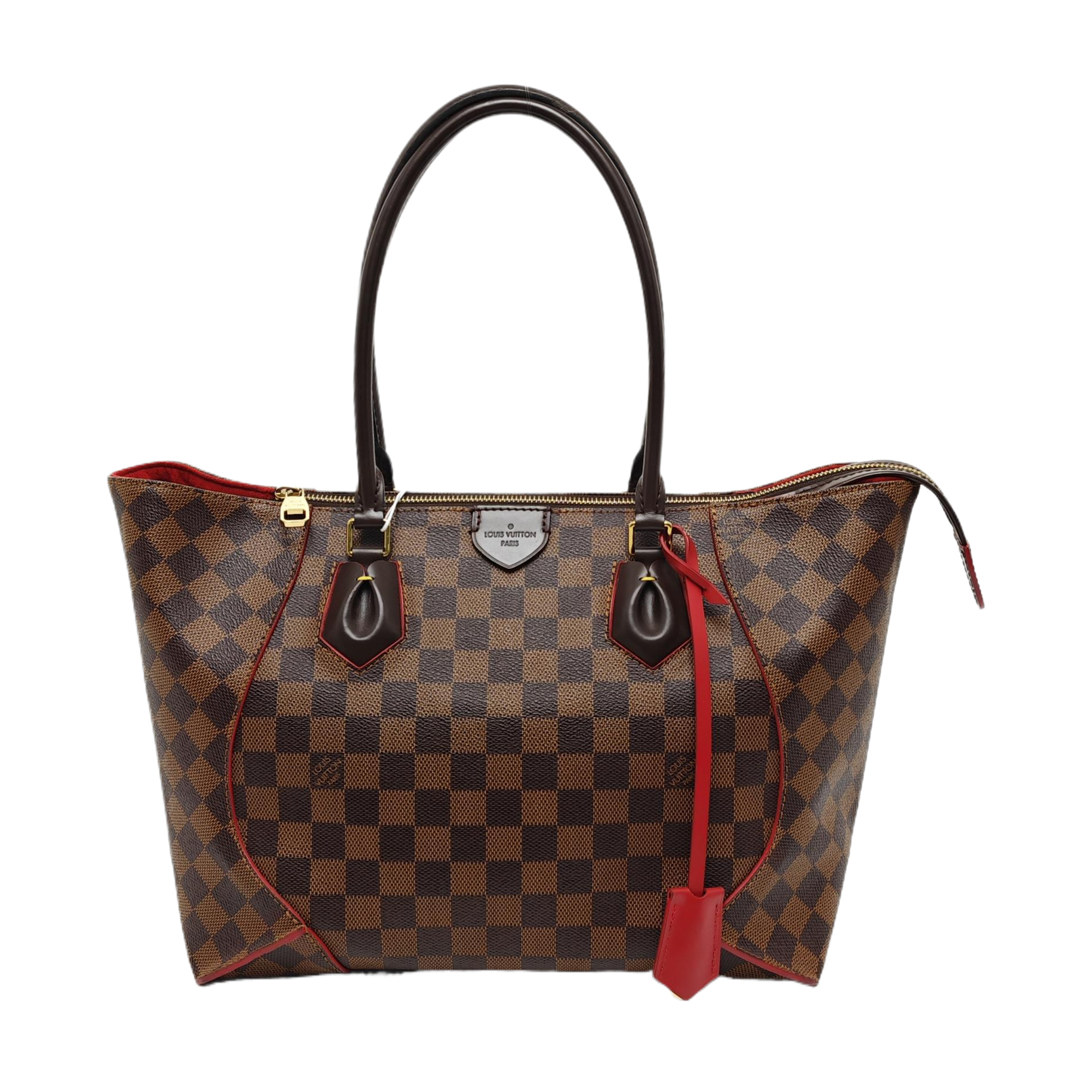 CAÏSSA MM Damier Ebene Coated Canvas Brown