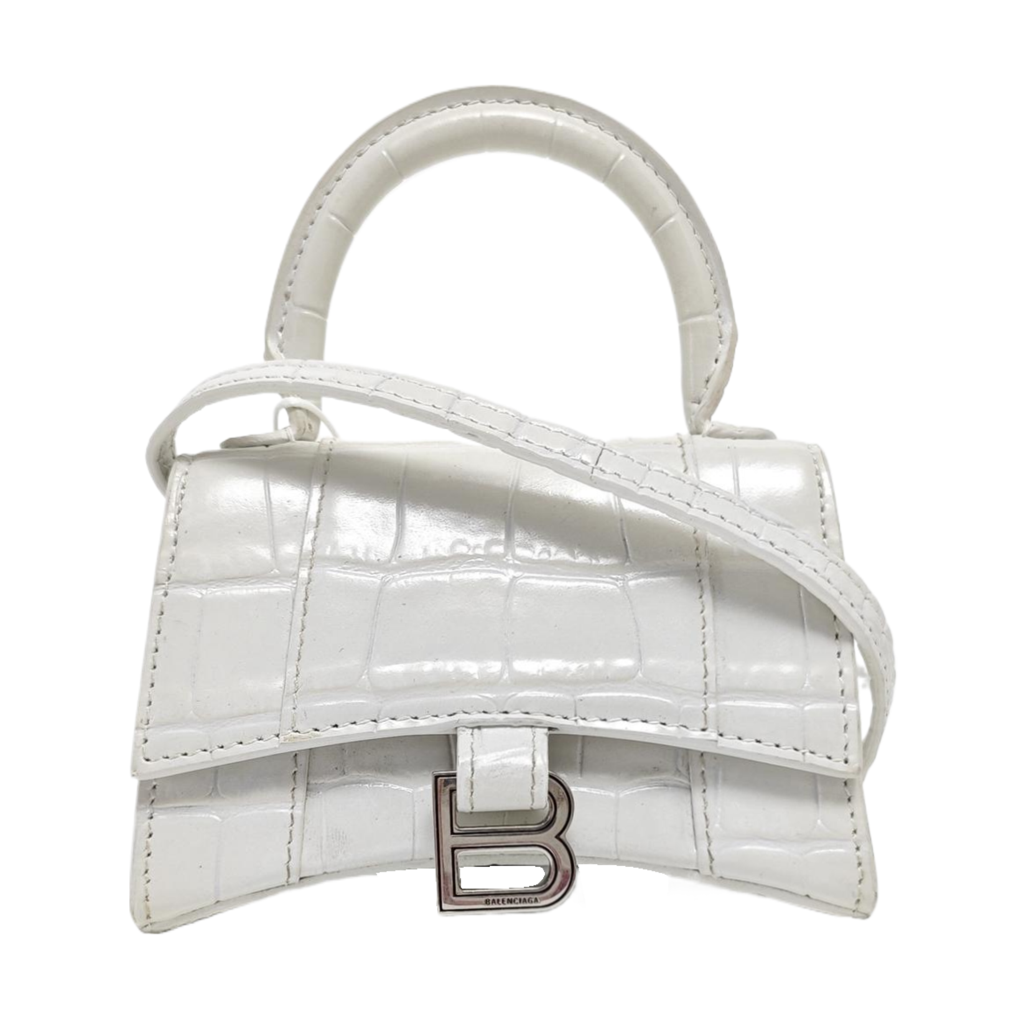 Hourglass Mini Calfskin White