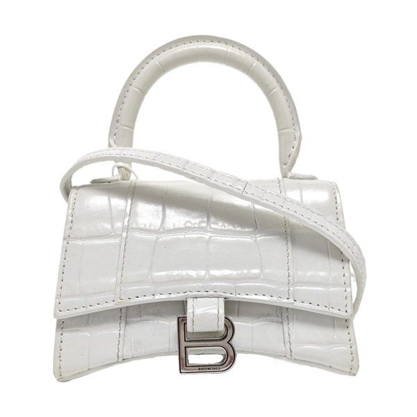 Hourglass Mini Calfskin White