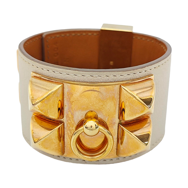 Collier De Chien Leather White Bracelet