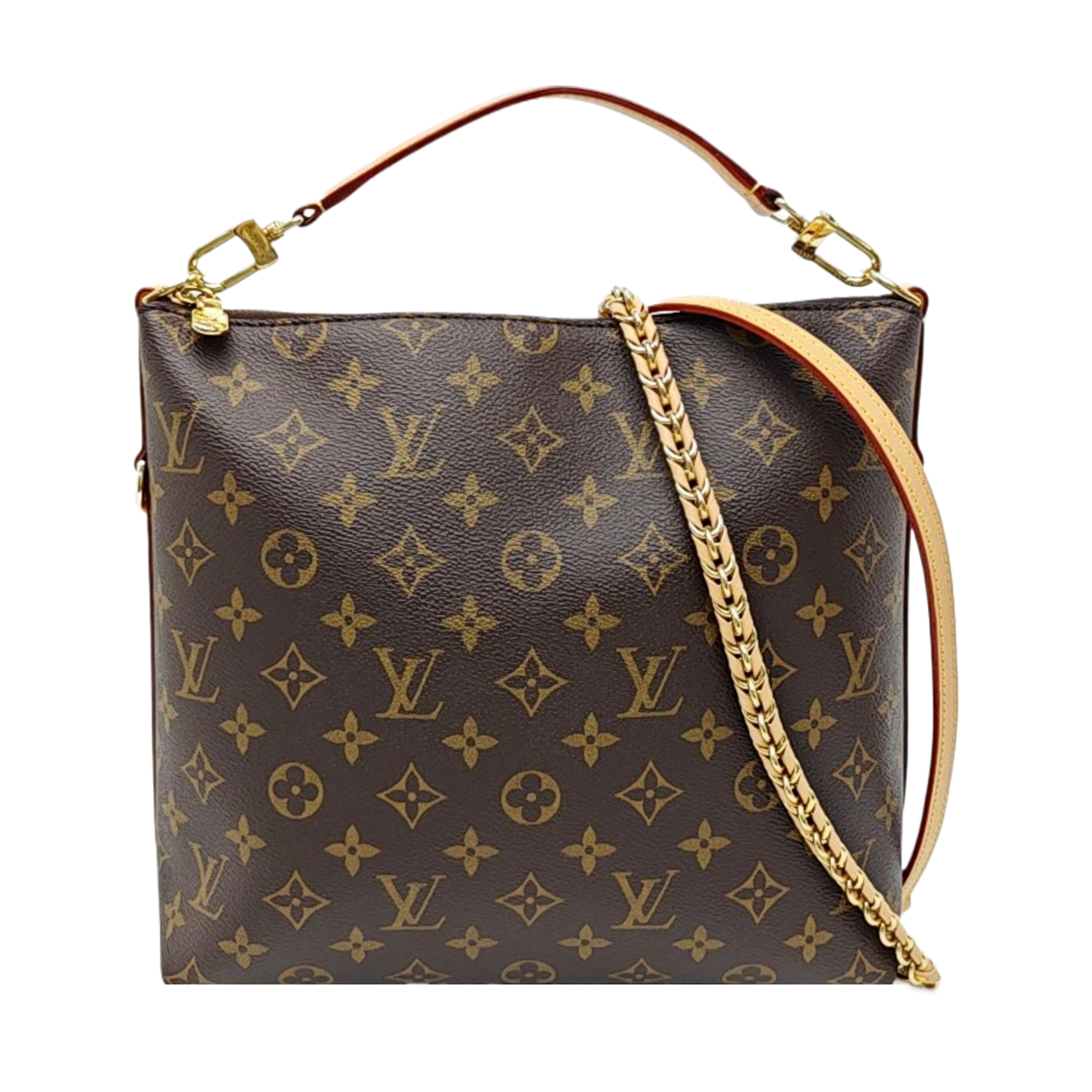 Monogram Coated Canvas Shoulder Bag Brown