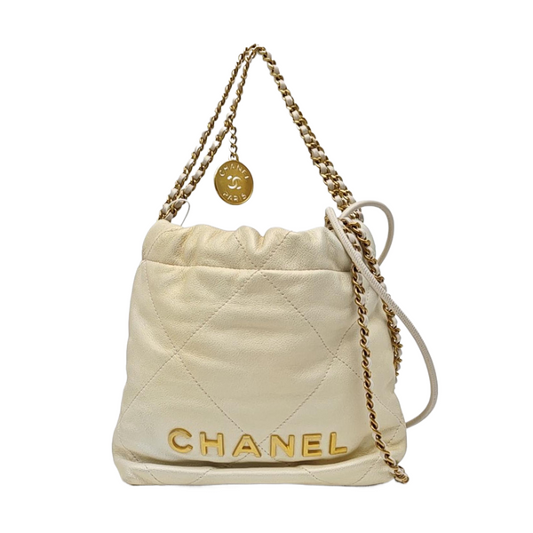 CHANEL 22 Mini Quilted Calfskin Beige