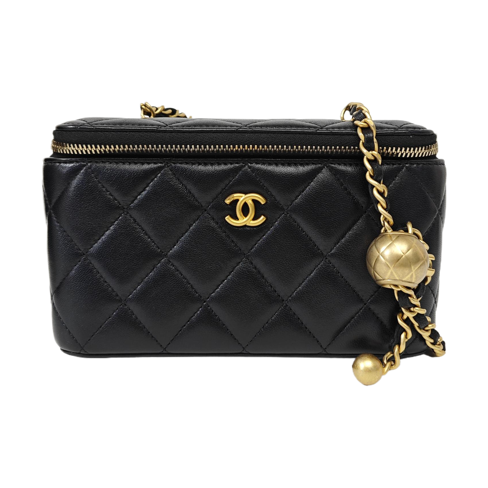 VANITY CASE Small Quilted Lambskin Black