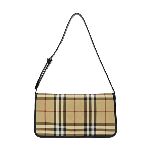 Coated Canvas Shoulder Bag Brown