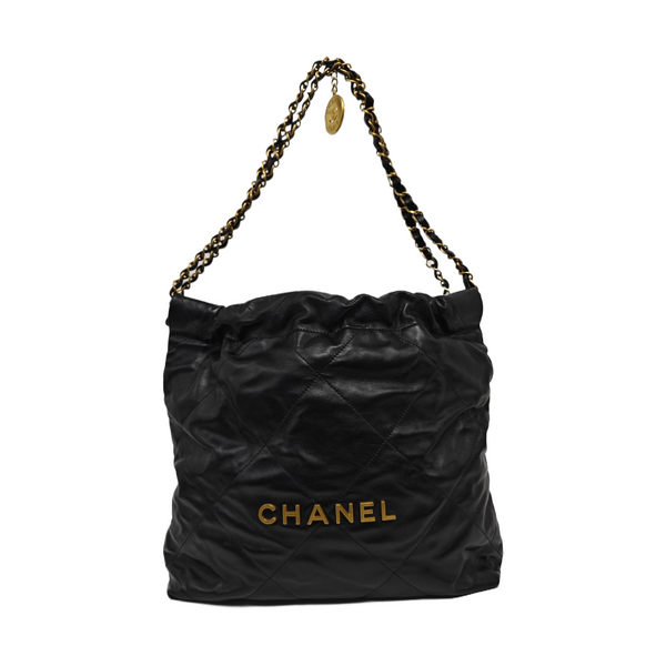 CHANEL 22 Small Quilted Calfskin Black