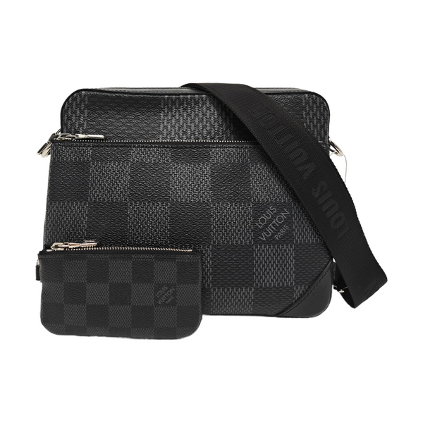 TRIO Damier Graphite Coated Canvas Gray