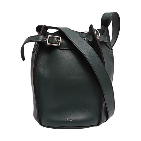 Authenticated pre-owned  BIG BAG Calfskin Green - Bucket Bag at Looply