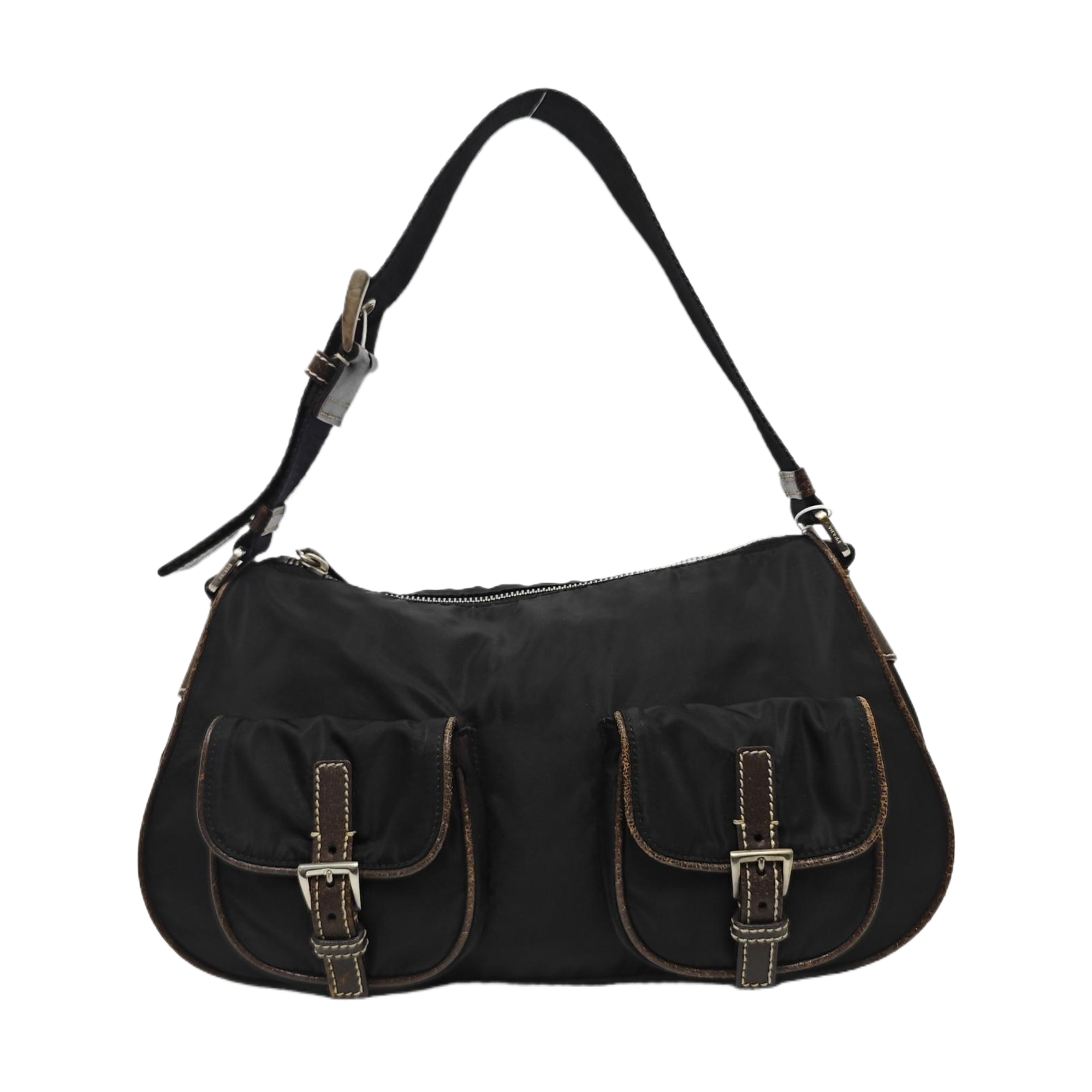 Nylon Top Handle Bag Black