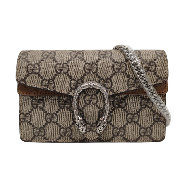 Dionysus Super Mini Monogram Coated Canvas Beige