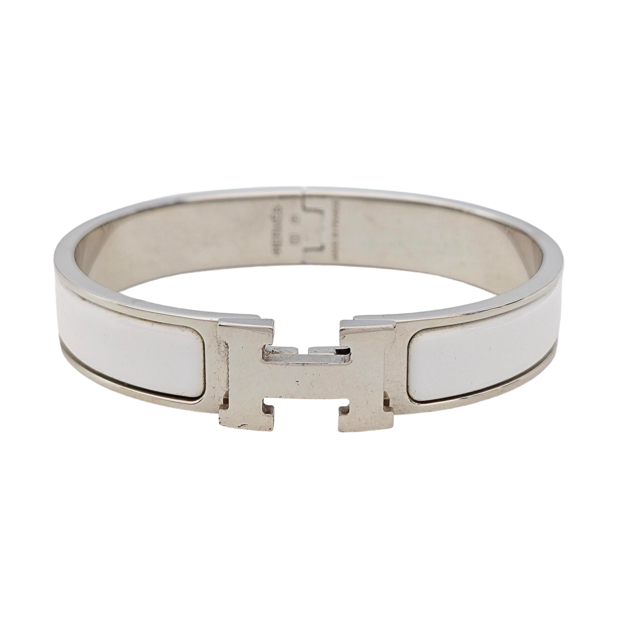 Clic H Metal Silver Bangle