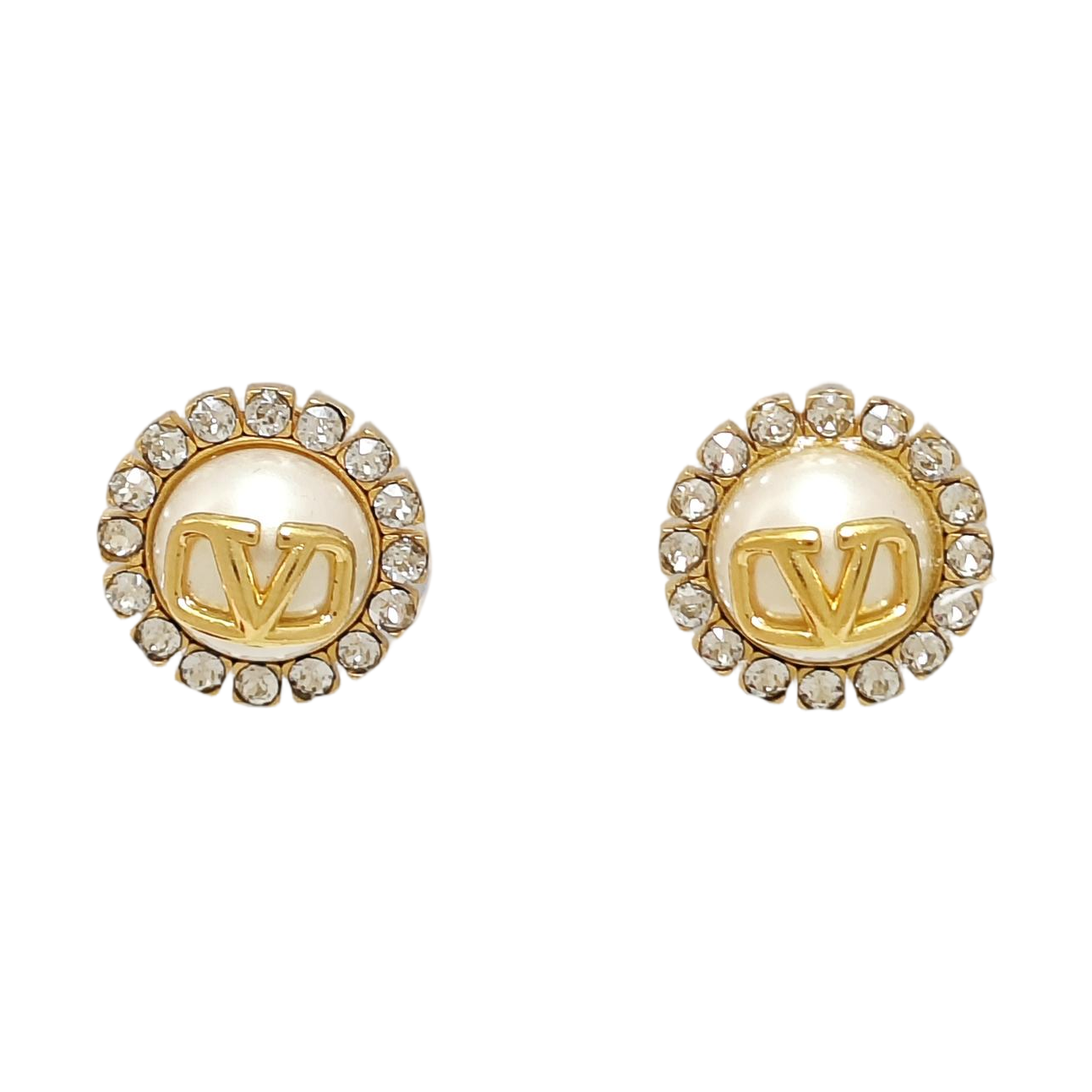 Synthetic Crystal White Stud Earrings