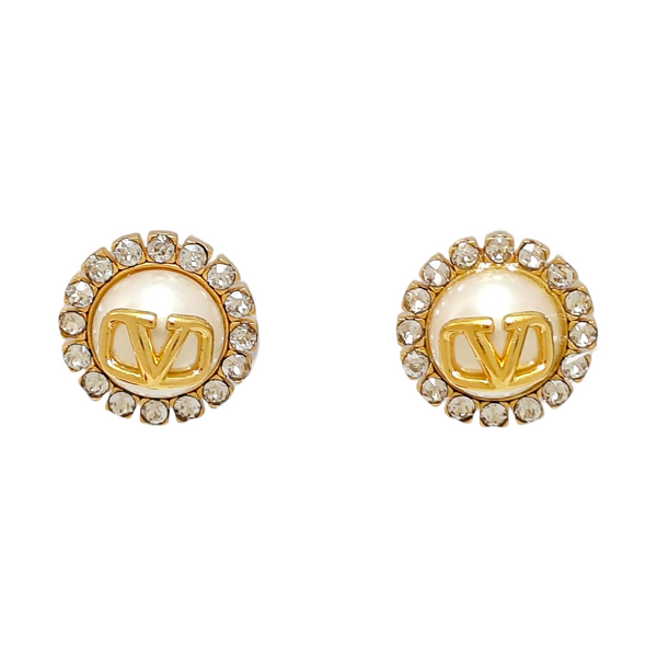 Synthetic Crystal White Stud Earrings