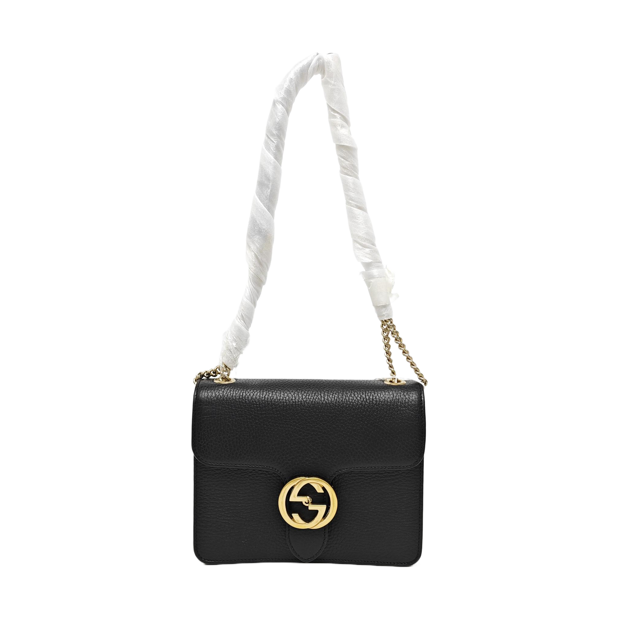Authenticated pre-owned  Interlocking G Small Calfskin Black - Shoulder Bag at Looply