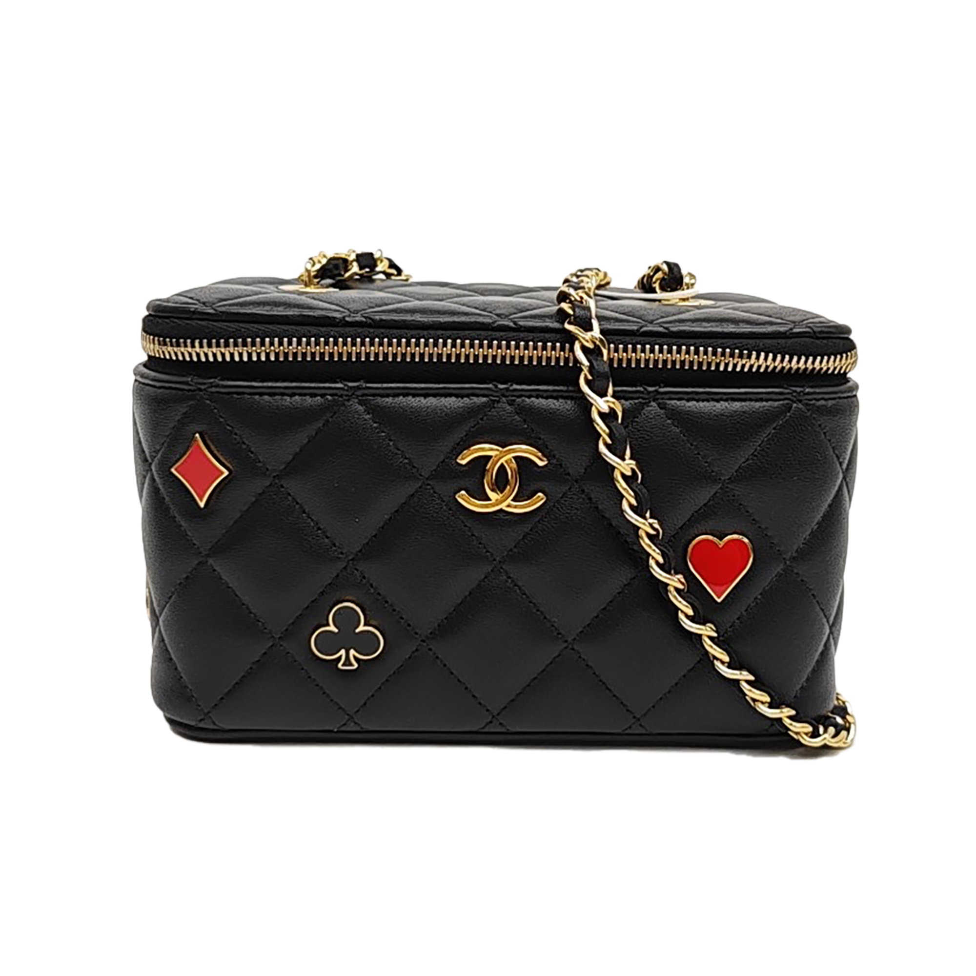 Quilted Lambskin Shoulder Bag Black