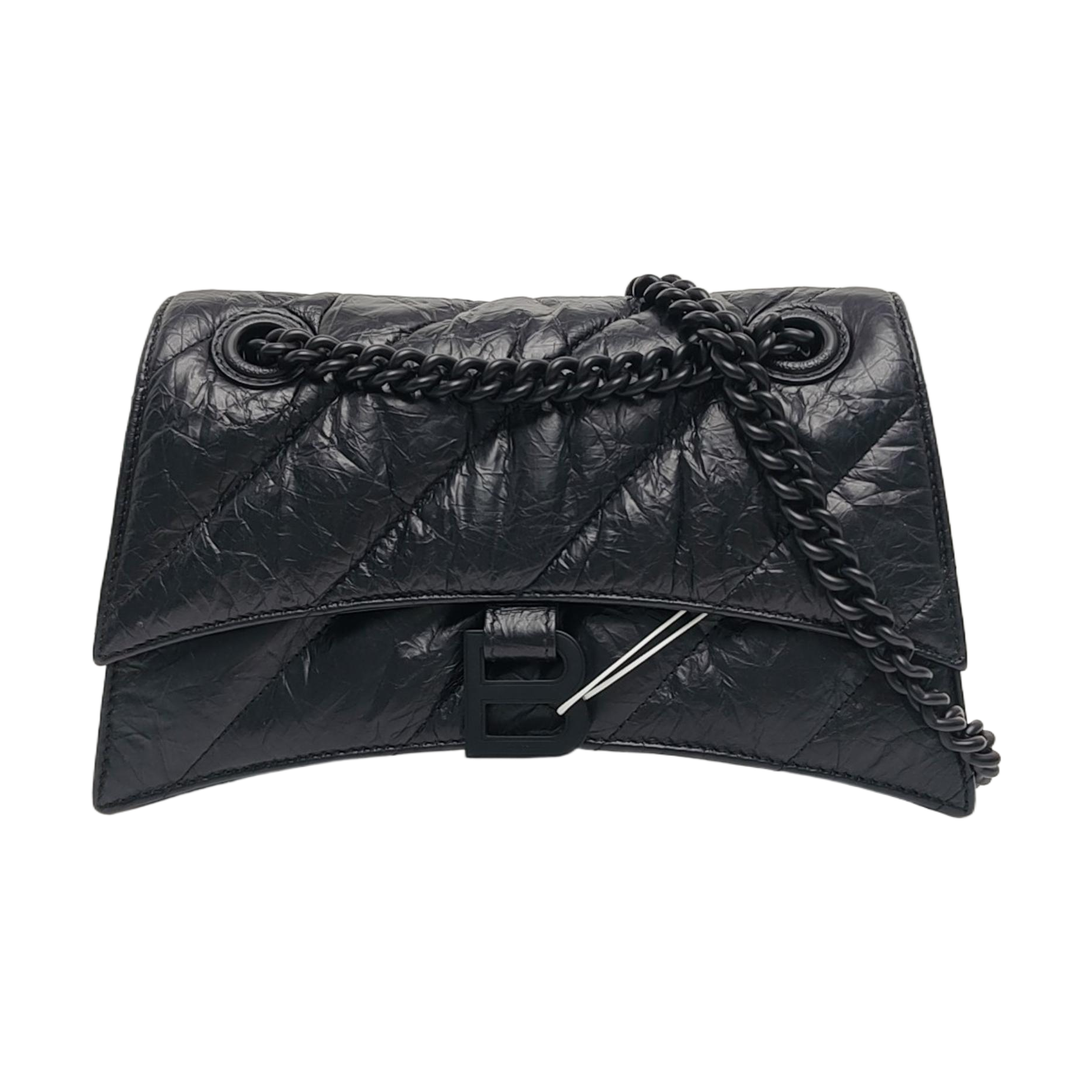 Crush Small Quilted Calfskin Black
