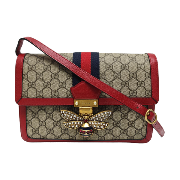 Queen Margaret Medium Monogram Coated Canvas Beige