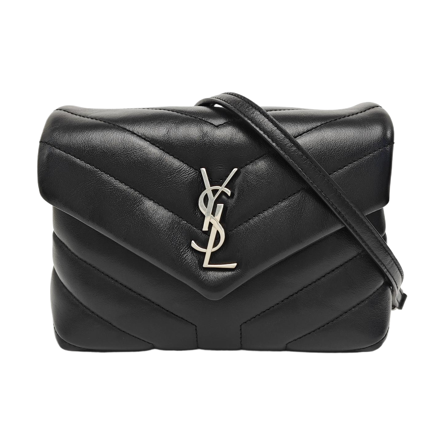 LOULOU Extra Small Chevron Calfskin Black
