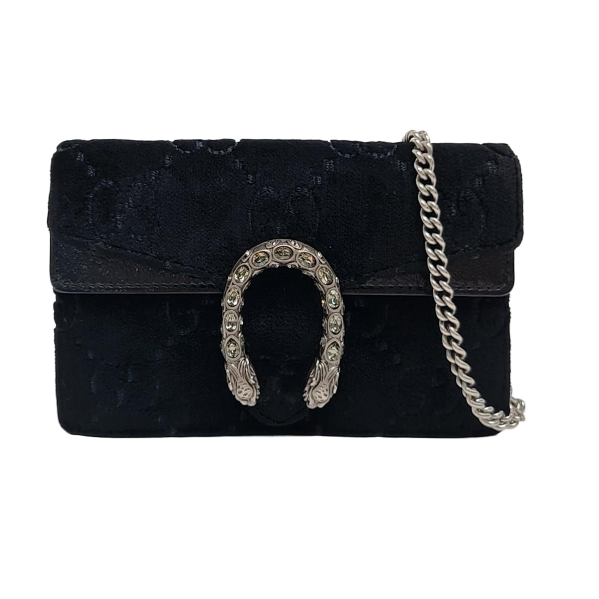 Authenticated pre-owned  Dionysus Super Mini Monogram Velvet Black - Shoulder Bag at Looply