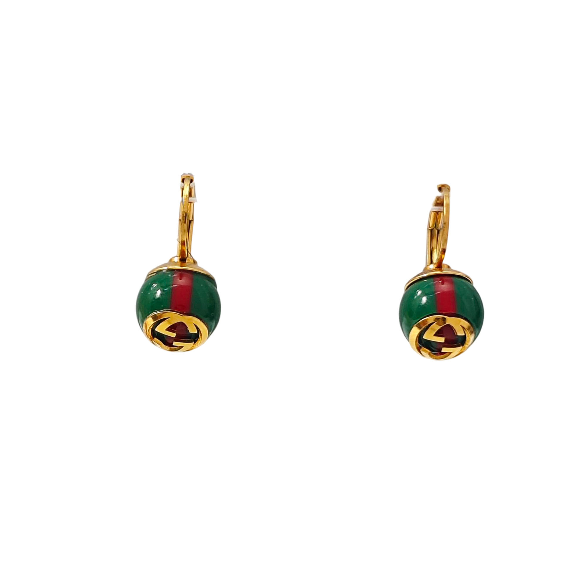 Metal Green Stud Earrings