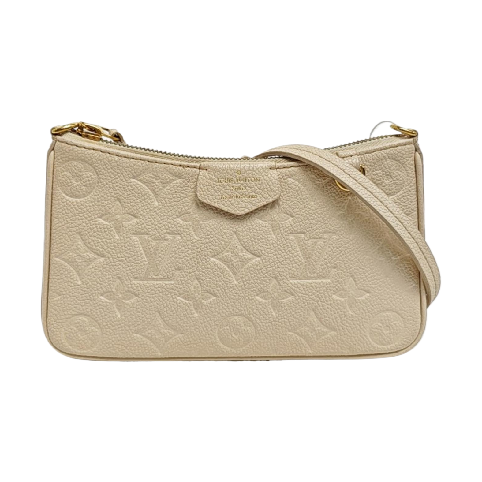 EASY POUCH ON STRAP Calfskin Beige