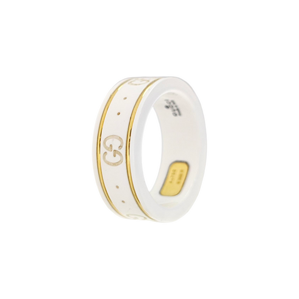 Icon 18k Gold White Ring HK 10