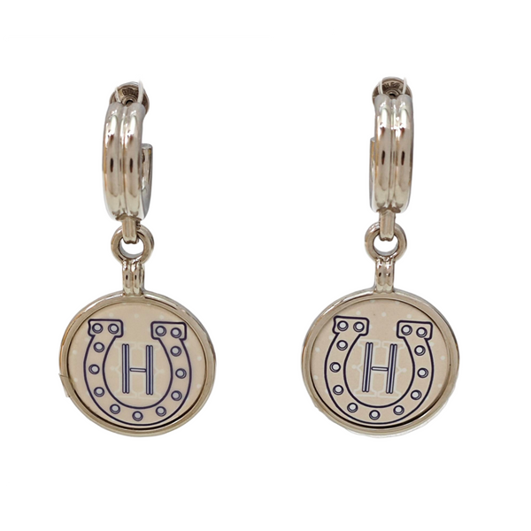 Metal Beige Stud Earrings