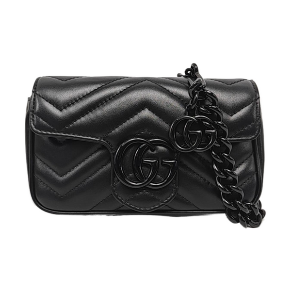 GG Marmont Mini Quilted Calfskin Black