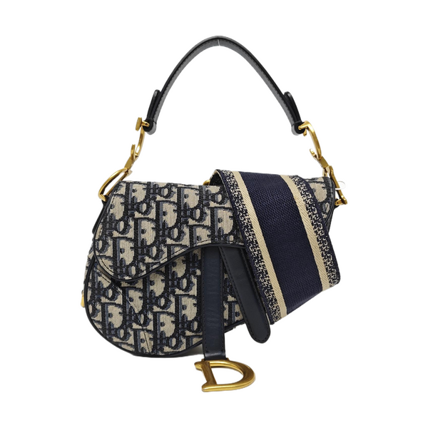 Saddle Mini Oblique Canvas Blue