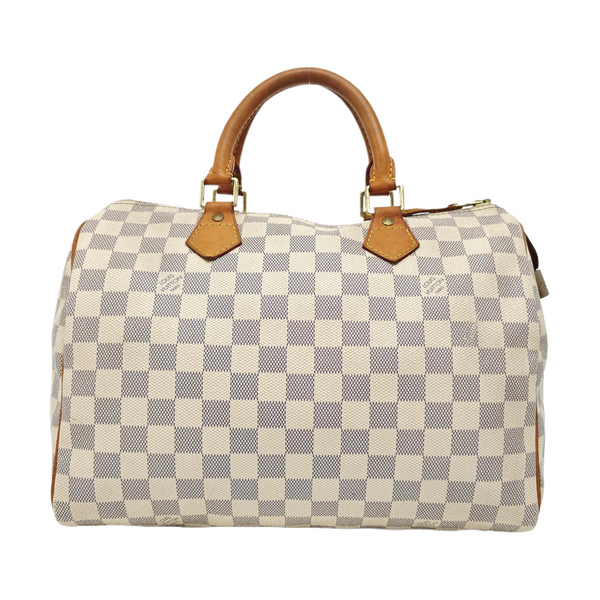SPEEDY 30 Damier Azur Coated Canvas White