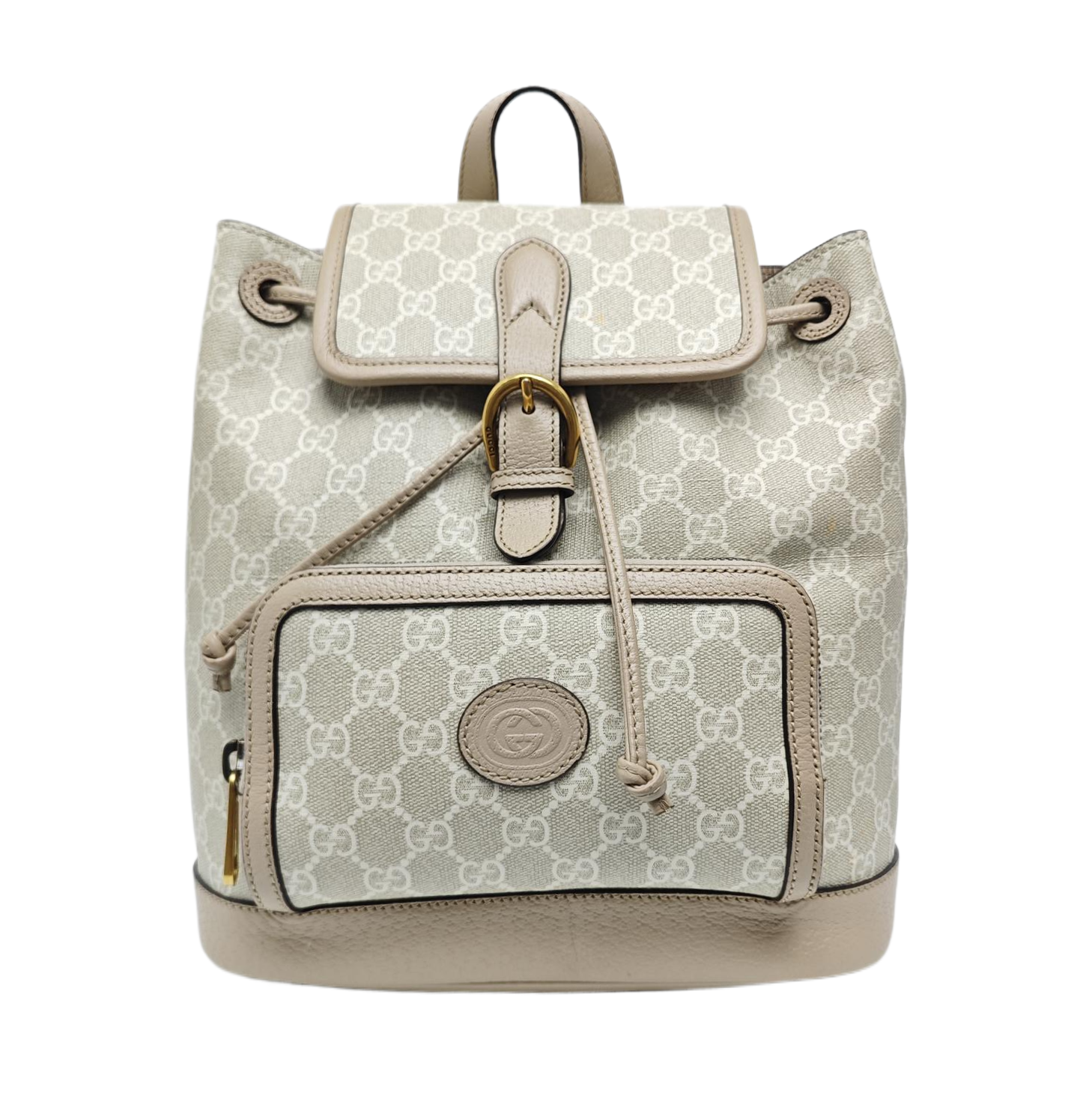 Monogram Coated Canvas Backpack Beige