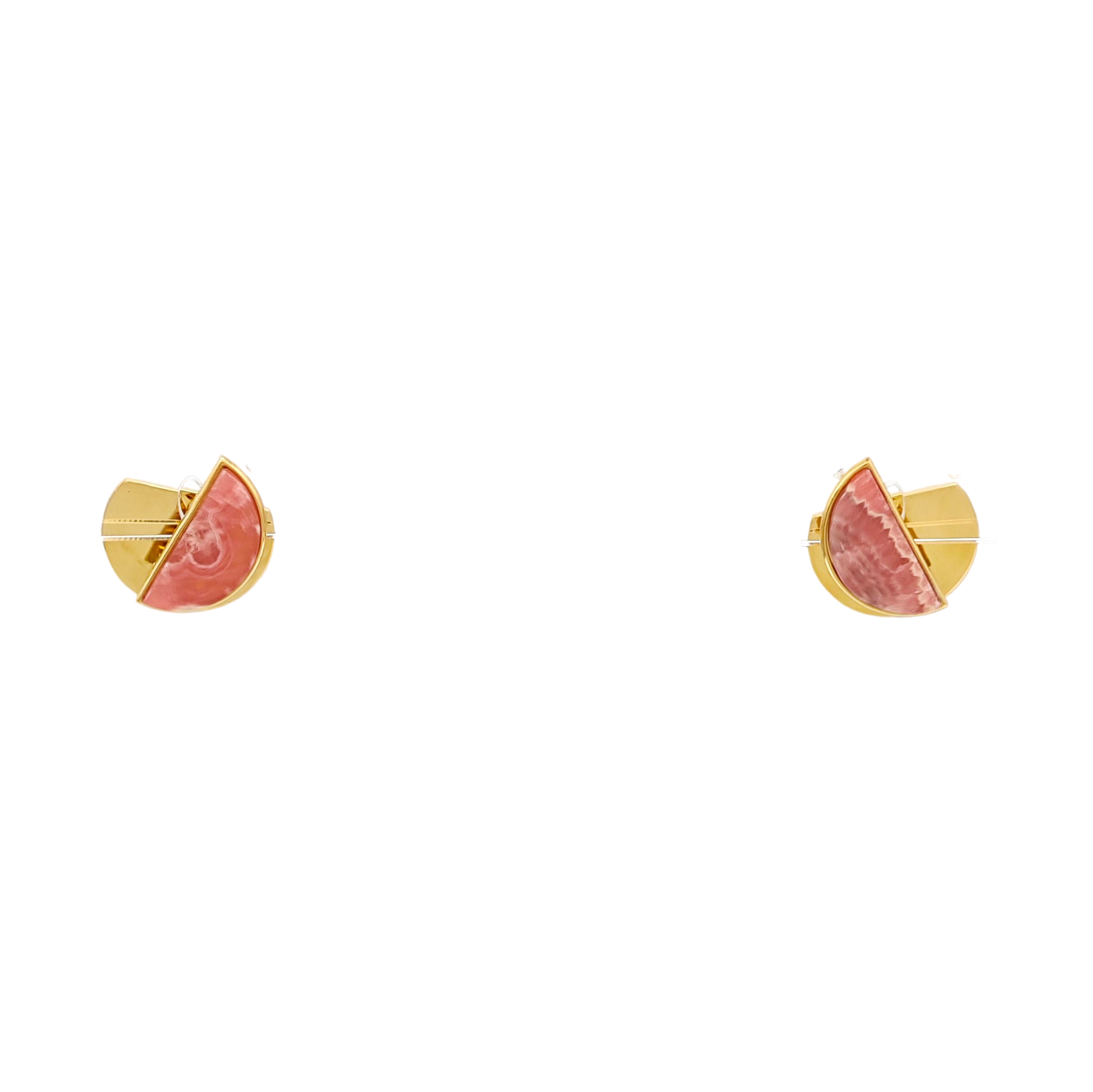 Metal Pink Stud Earrings