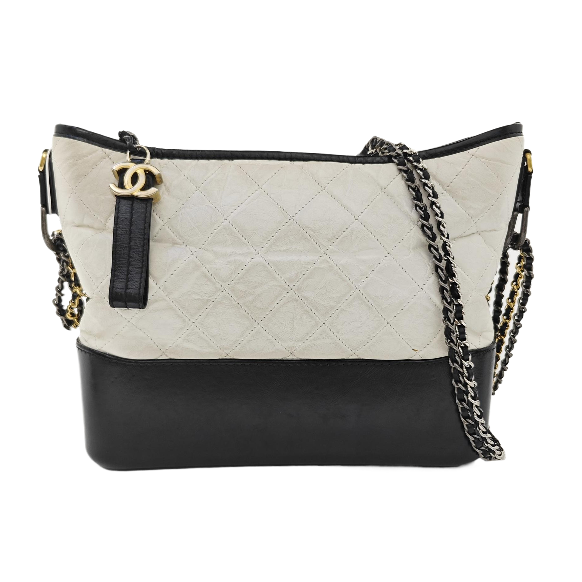 GABRIELLE Medium Quilted Calfskin White