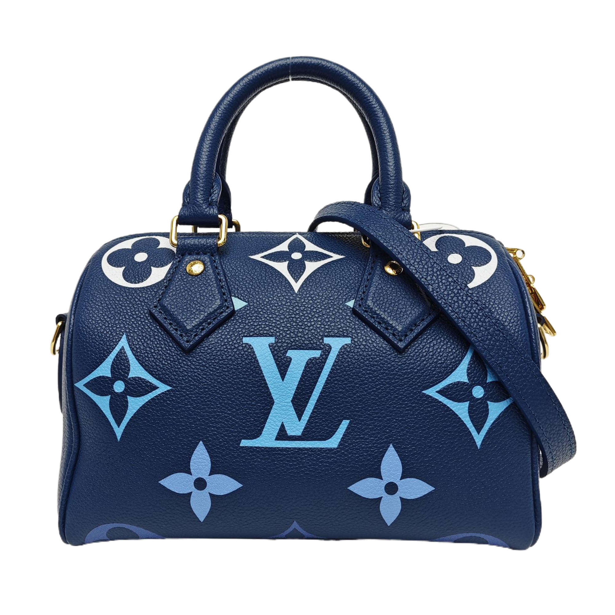 SPEEDY 20 Monogram Calfskin Blue