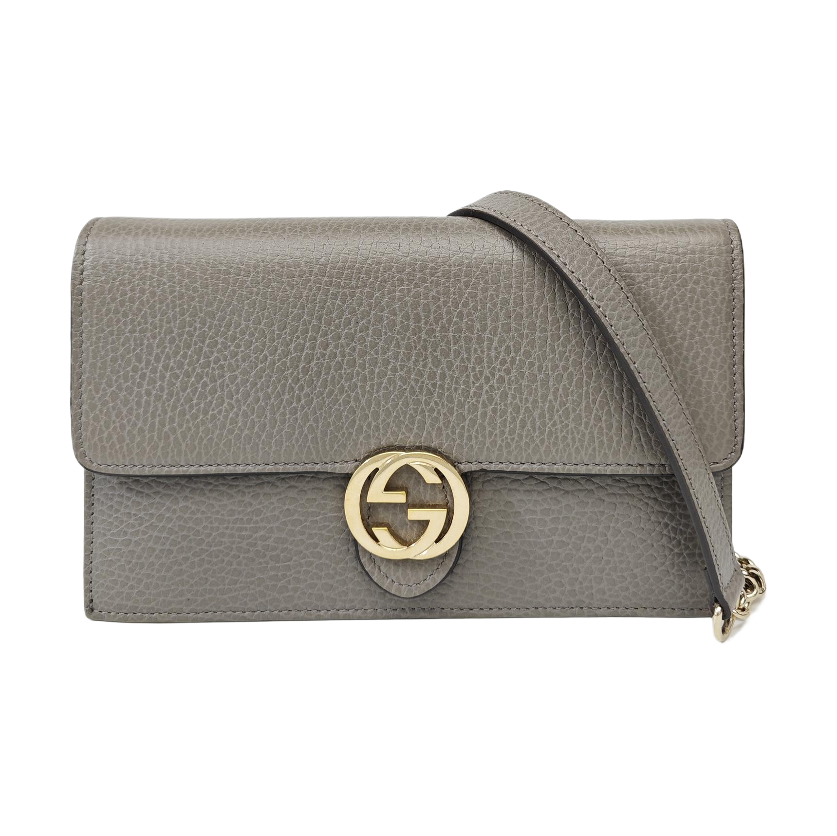 Interlocking G Small Calfskin Gray