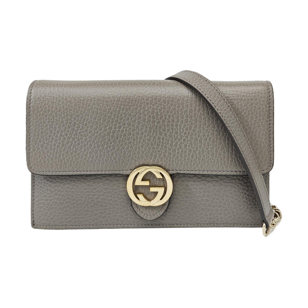 Interlocking G Small Calfskin Gray