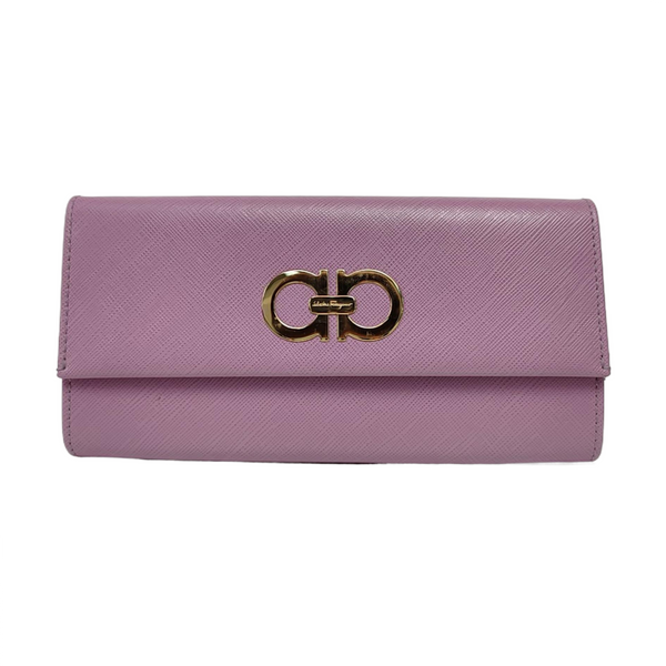 Authenticated pre-owned  Gancini Calfskin Purple Wallet - Wallet at Looply