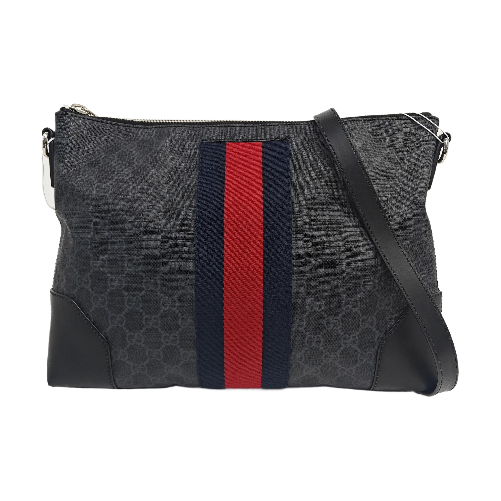 GG Supreme Monogram Coated Canvas Gray