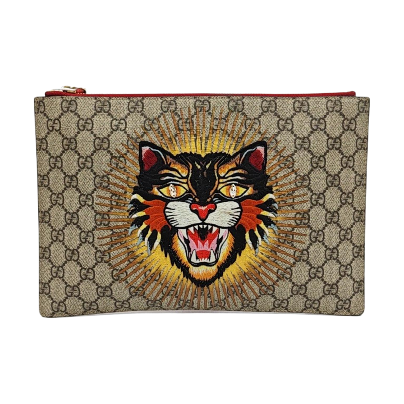 Monogram Canvas Clutch Brown