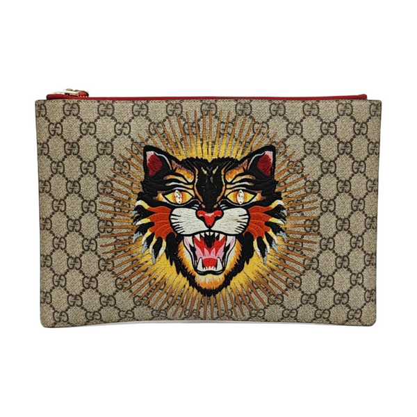 Monogram Canvas Clutch Brown
